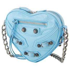 Balenciaga-Cag Heart Mini Bag - Balenciaga - Leather - Sea Blue-Blue