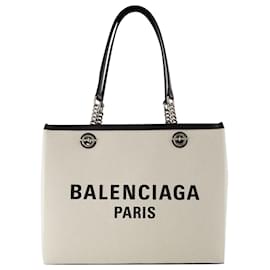 Balenciaga-Duty Free Tote Bag M - Balenciaga - Cotton - Beige-Beige