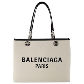 Balenciaga-Borsa tote duty free M - Balenciaga - Cotone - Beige-Marrone,Beige