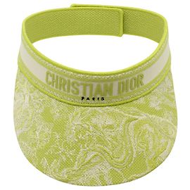 Cappello Dior Toile De Jouy con visiera rovesciata in cotone verde lime Verde