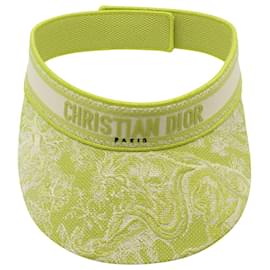 Dior-Cappello Dior Toile De Jouy con visiera rovesciata in cotone verde lime-Verde