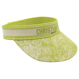 Dior-Cappello Dior Toile De Jouy con visiera rovesciata in cotone verde lime-Verde
