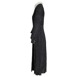 Gucci-Gucci Polka Dot Midi-Hemdkleid aus schwarzer Seide-Schwarz
