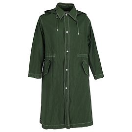 Giacca a vento lunga con cappuccio AMI Paris in poliammide verde scuro Verde