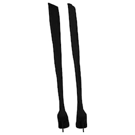 Balenciaga-Balenciaga Oberschenkelhohe Messerstiefel aus schwarzem Polyamid-Schwarz