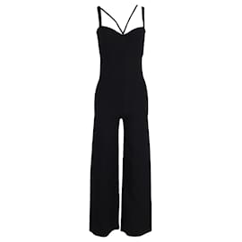 Stella Mc Cartney-Stella McCartney Strappy Sleeveless Jumpsuit in Black Viscose-Black