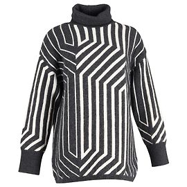 Rollkragenpullover aus Jacquard-Strick von Joseph aus grauer Merinowolle Grau