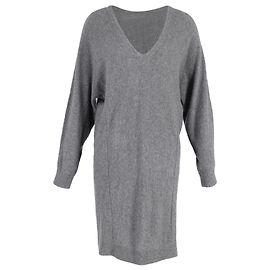 Balenciaga Pulloverkleid mit V-Ausschnitt aus grauem Kaschmir Grau