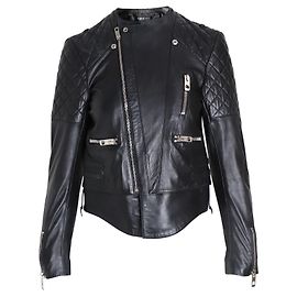Balenciaga Biker Jacket in Black Leather Black