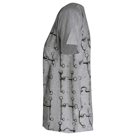 Hermès-Camiseta estampada Hermès de algodón gris-Gris