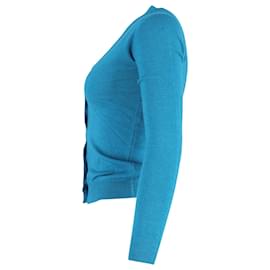 Prada-Prada V-neck Fitted Cardigan in Turquoise Cotton-Other