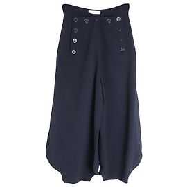 Chloé Chloe Sailor Button Balloon Pants in Navy Blue Acetate Navy blue