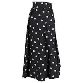 Autre Marque-Stine Goya Piper Daisy Pleat A-Line Skirt in Black Viscose-Other