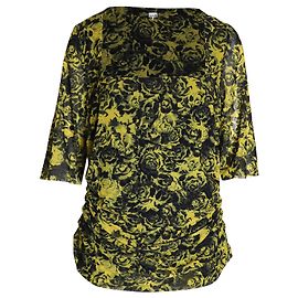 Blouse en maille imprimée à col carré Ganni en polyamide multicolore Autre Imprimé python