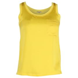 Maje-Camiseta sin mangas con bolsillo delantero Maje en seda amarilla-Amarillo