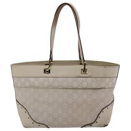 Gucci-GUCCI Bolso tote Gucci Shima Cuero Blanco Auth 49072-Blanco