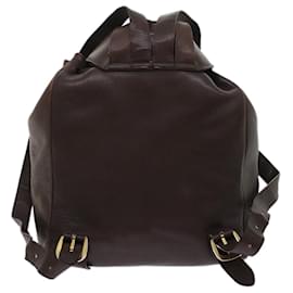 Salvatore Ferragamo-Salvatore Ferragamo Backpack Leather Dark Brown Auth 47714-Dark brown