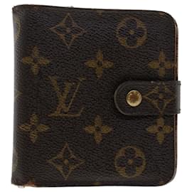 Louis Vuitton-LOUIS VUITTON Monogram Compact zip Wallet M61667 LV Auth 48893-Monogram