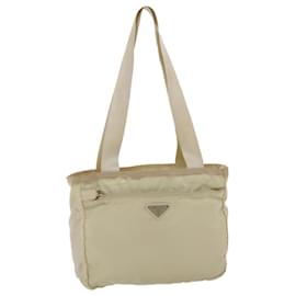 Prada-PRADA Shoulder Bag Nylon Beige Cream Auth 49303-Beige,Cream