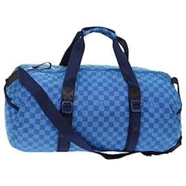 Louis Vuitton-LOUIS VUITTON Damier Aventure Plat Ktical Bag Nylon Blau M97057 LV Auth 47820BEIM-Blau