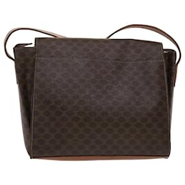 Céline-CELINE Macadam Canvas Shoulder Bag PVC Leather Brown Auth 49113-Brown