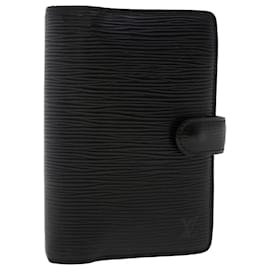 Louis Vuitton-LOUIS VUITTON Epi Agenda PM Day Planner Cover Black R20052 LV Auth 48865-Black