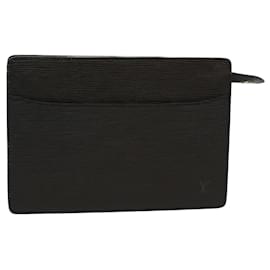 Louis Vuitton-LOUIS VUITTON Epi Pochette Homme Clutch Bag Black M52522 LV Auth 48829-Black