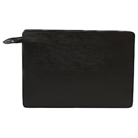 Louis Vuitton-LOUIS VUITTON Epi Pochette Homme Clutch Bag Black M52522 LV Auth 48829-Black