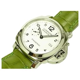 Panerai-PANERAI Luminor 1950 3DAY'S white PAM00499 R series maker Complete Service done Mens-Silvery