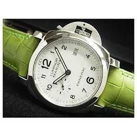 Panerai-PANERAI Luminor 1950 3DAY'S white PAM00499 R series maker Complete Service done Mens-Silvery