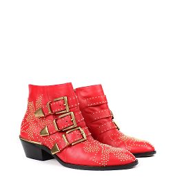 Chloé - Susanna leather boots (T34) Red