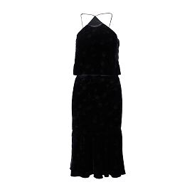 Completo top e gonna in velluto Giorgio Armani Nero
