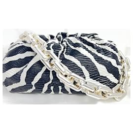 Bottega Veneta-Pochette con catena Bottega Veneta Zebra-Nero,Bianco