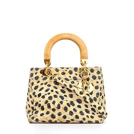 Dior - Lady Dior Mini in canvas shoulder bag Brown