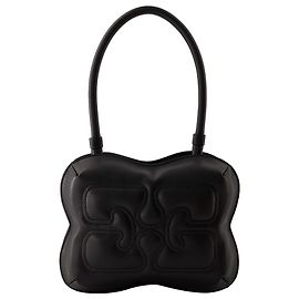 Borsa hobo con manico superiore Butterfly - Ganni - Pelle - Nera Nero