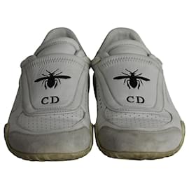 Christian Dior-Dior D-Fence Lace Up Sneakers in White Leather And Suede -White