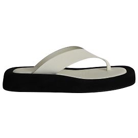 The Row Ginza Flip Flop Sandals in White Leather White
