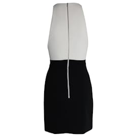 David Koma-David Koma Sleeveless Mini Dress in Black and White Acetate-White