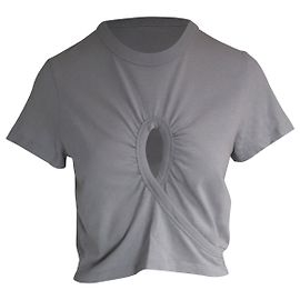 T-shirt Alexander Wang con cut-out frontale in cotone grigio Grigio