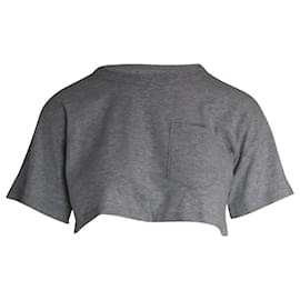 Alexander Wang-Alexander Wang Cropped T-Shirt in Grey Cotton-Grey