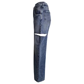 Maison Martin Margiela-Maison Margiela Jeans com recorte lateral em jeans de algodão azul-Azul