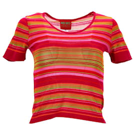 Kenzo-Kenzo Jungle Gestreiftes T-Shirt aus mehrfarbiger Baumwolle-Mehrfarben
