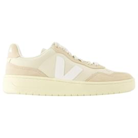 Veja-V-90 Baskets - Veja - Cuir - Beige-Marron,Beige