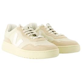 Veja-V-90 Baskets - Veja - Cuir - Beige-Marron,Beige