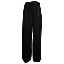 Sandro Straight-Leg Pants in Black Viscose Black