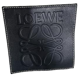 Loewe-Loewe Bolsa Cesta Média com Corrente em Ráfia Bege e Couro de Bezerro Preto-Bege