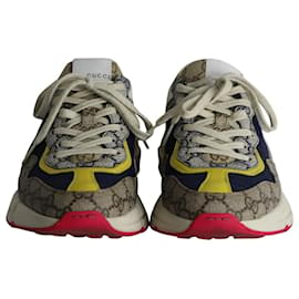 Gucci-Gucci Rhyton Sneakers in Multicolor Leather and Canvas-Multiple colors