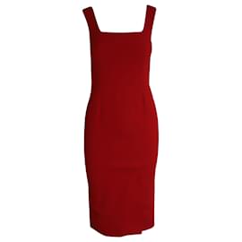 Dolce & Gabbana-Dolce & Gabbana Sleeveless Sheath Dress in Red Viscose-Red