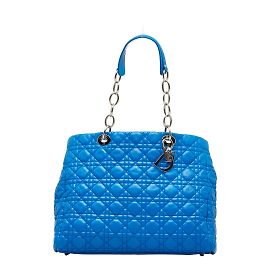 Dior Cabas en cuir Cannage Bleu