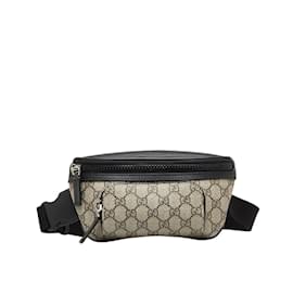 Authentic NWT Gucci GG Black Canvas Fabric Belt Waist Bag Fanny